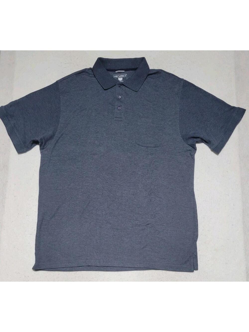 Architect Blue Short Sleeve Collared Polo Shirt Mens 2XL